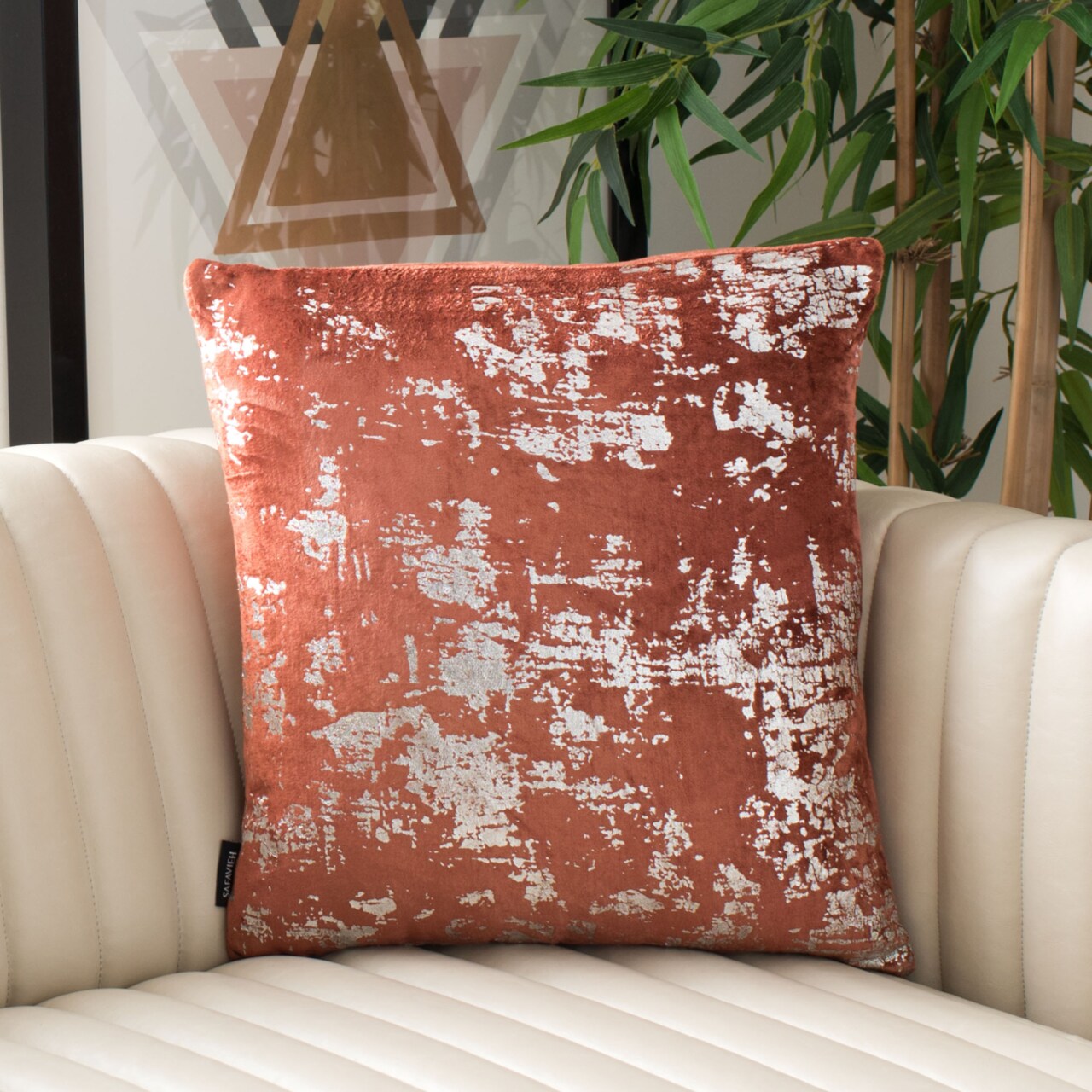 Safavieh Vallia Pillow Burnt Orange Home Decor Pillow Decorative Throw Cushion